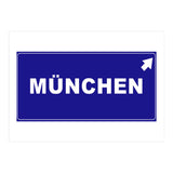 Let`s go to Munchen, Germany! Blue road sign (Print Only) thumbnail