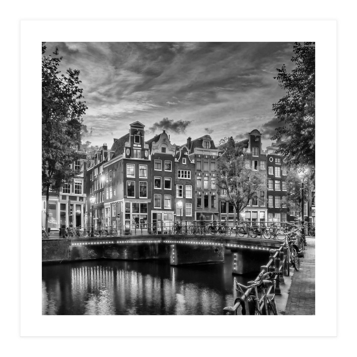 AMSTERDAM Idyllic impression from Singel | Monochrome (Print Only)