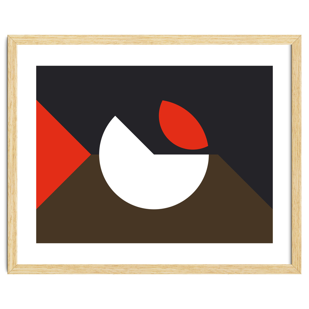 Geometric Shapes No. 10 - brown, dark blue & red