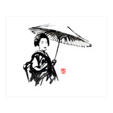 geisha under umbrella (Print Only) thumbnail