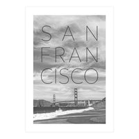 Golden Gate Bridge & Baker Beach | Text & Skyline (Print Only)