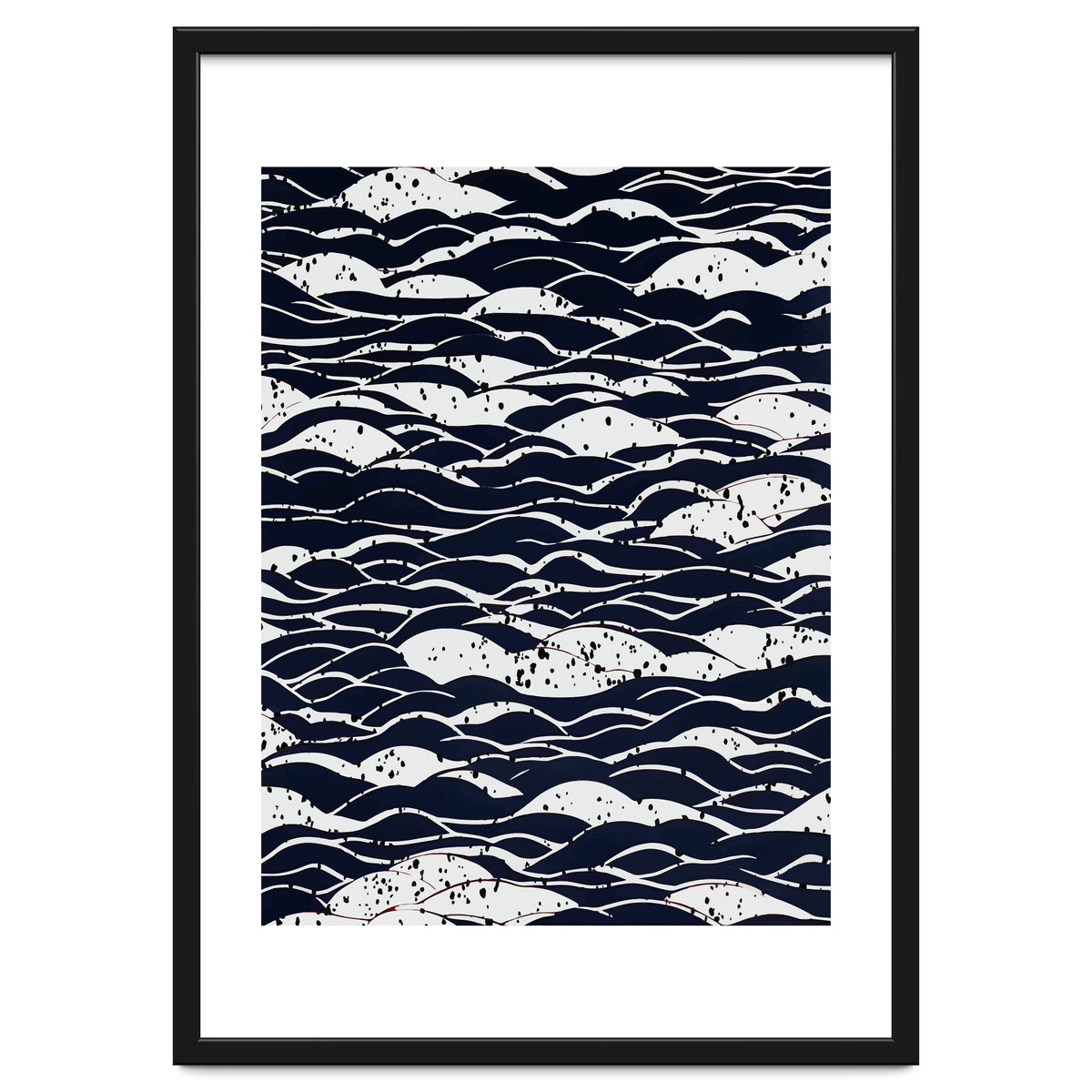 Rain, Abstract Storm Black & White, Monochromatic Line Art Sketch, Simple Eclectic Painting