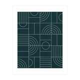My Favorite Geometric Patterns No.26 - Green Tinted Navy Blue (Print Only) thumbnail