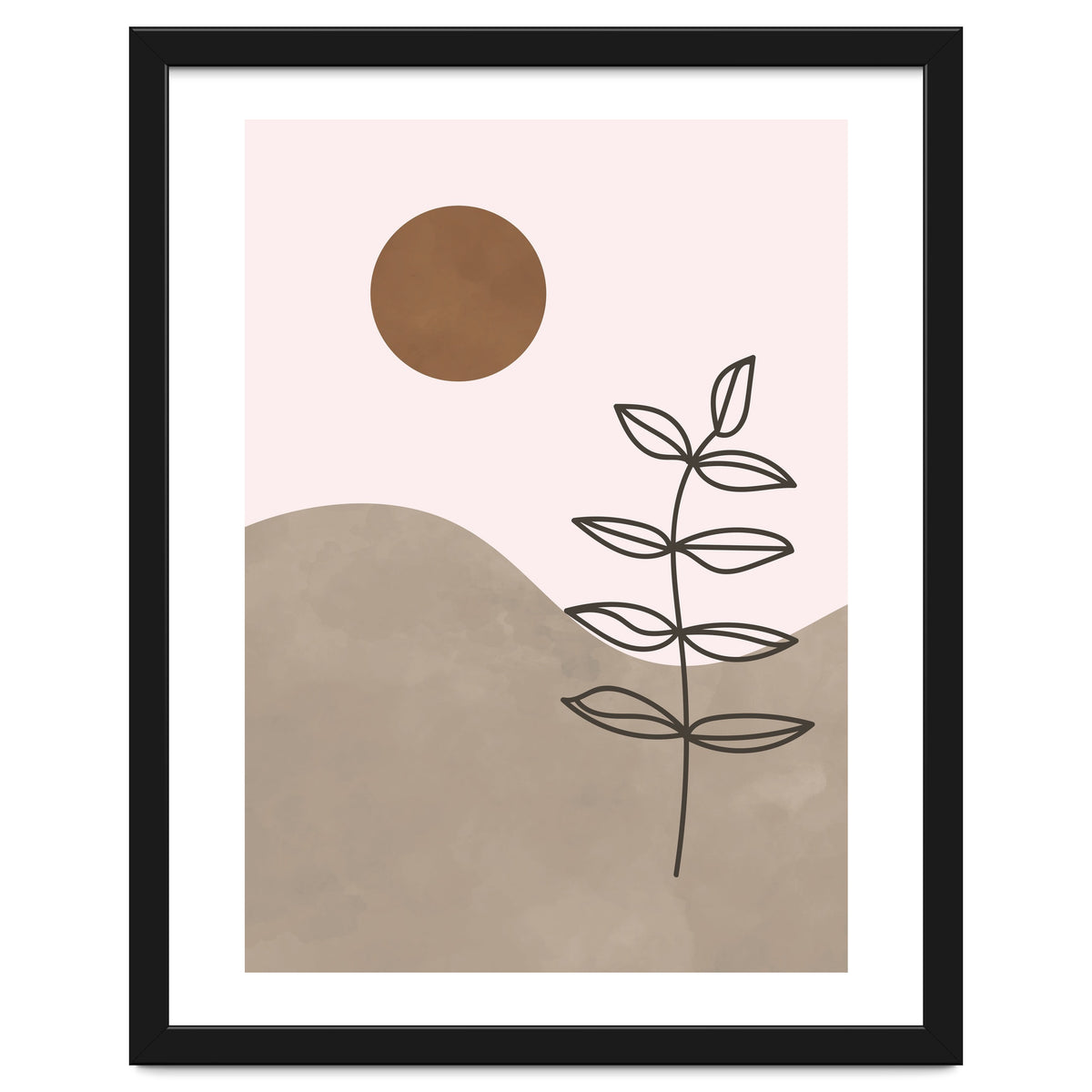 Sun Leaf Abstract Botanical Mid Century