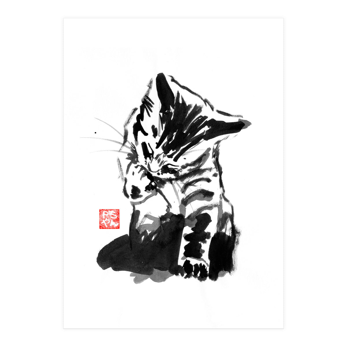 Washing cat (Print Only)