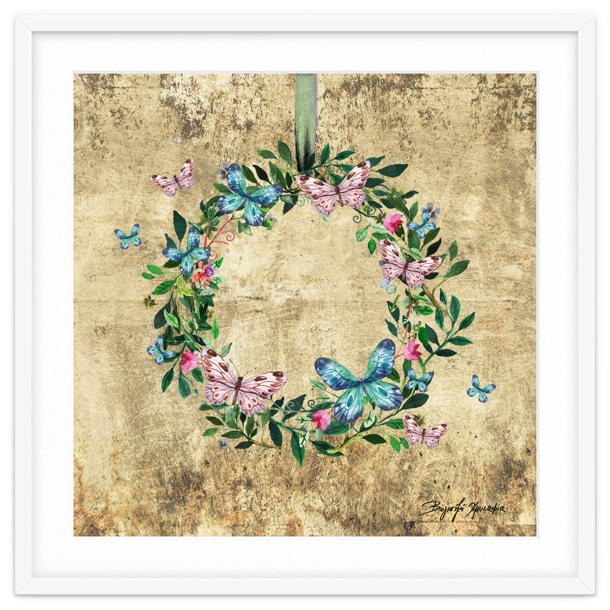 Wreath #Flowers & Butterflies#Royal collection