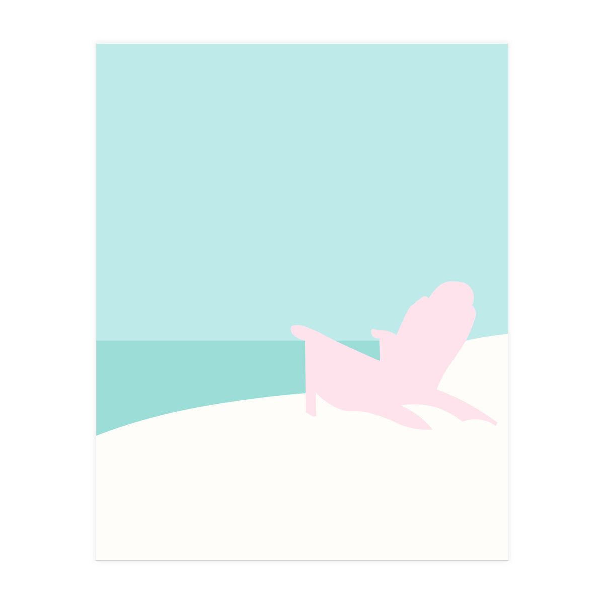 Minimal Beach Chair - Turquoise Coast (Print Only)