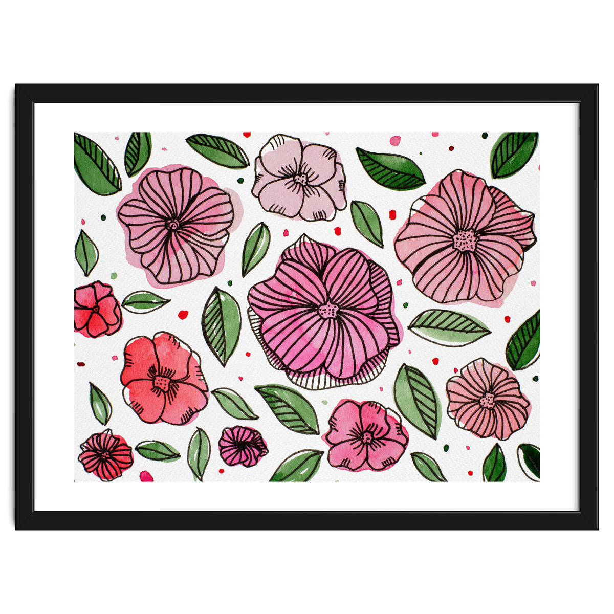 Watercolor And Ink Florals