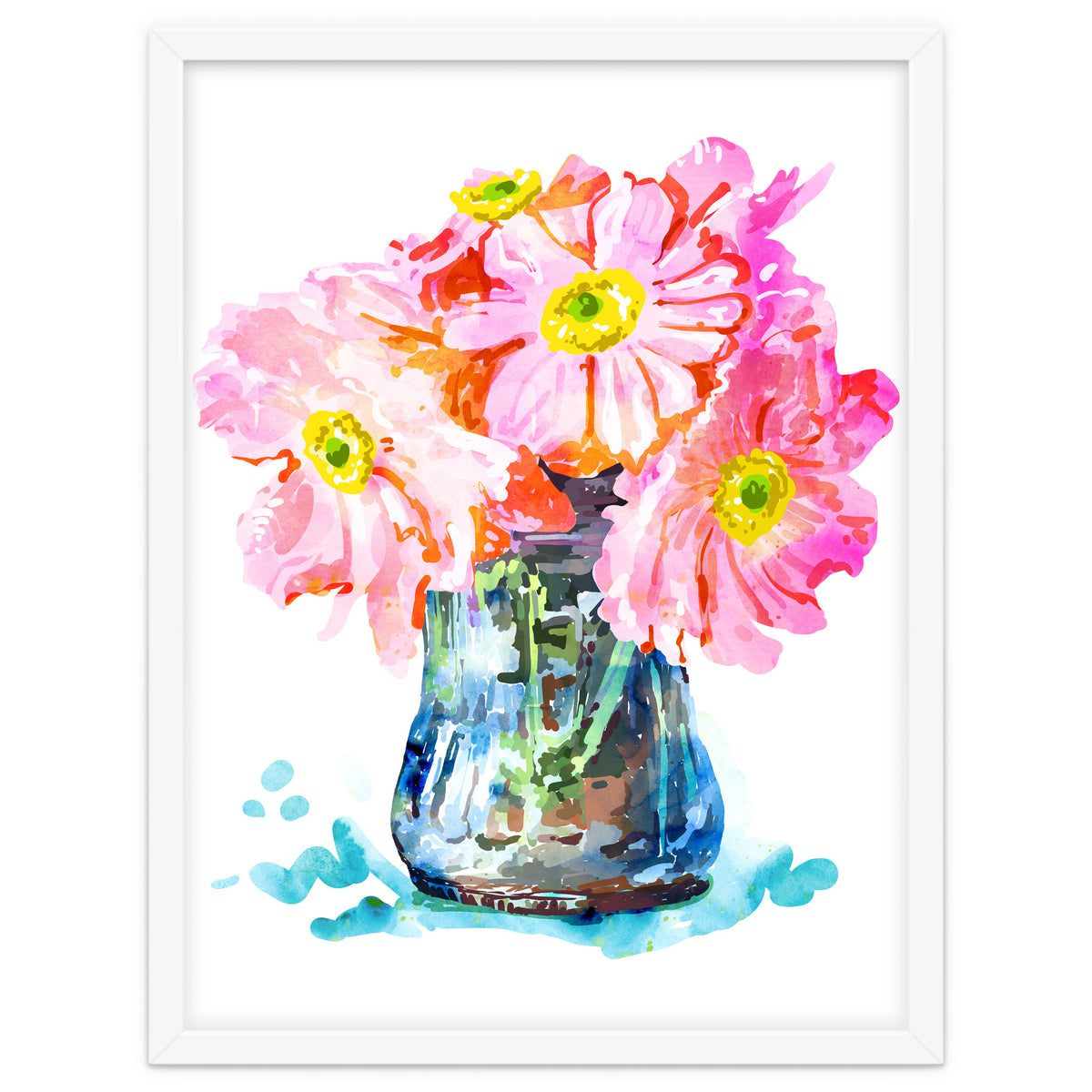 Watercolor Flower Pot