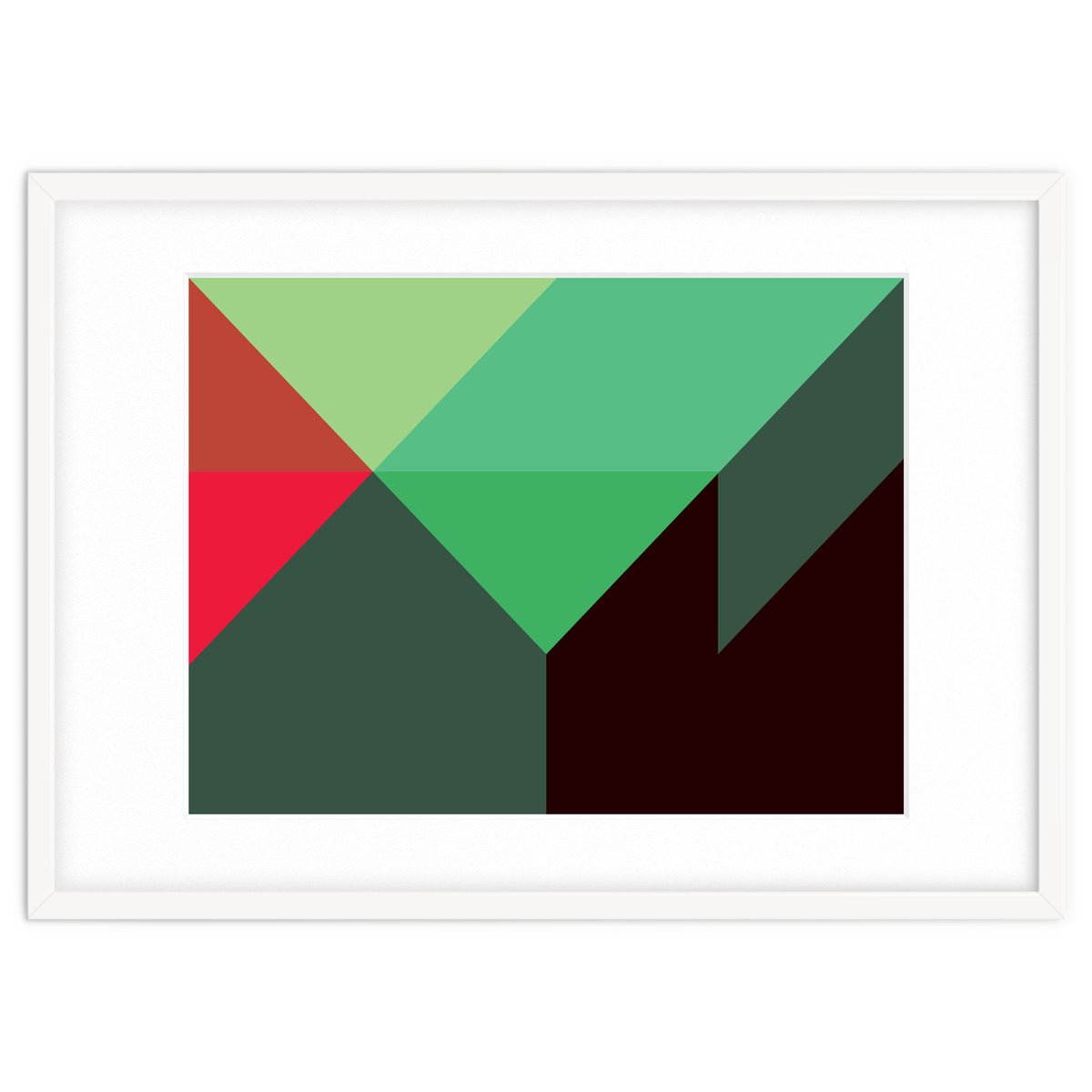 Geometric Shapes No. 30 - red, green & black