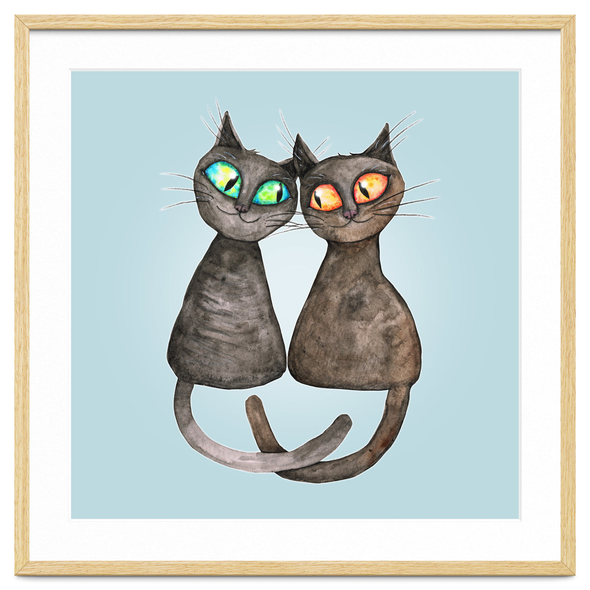 Two cute loving cats