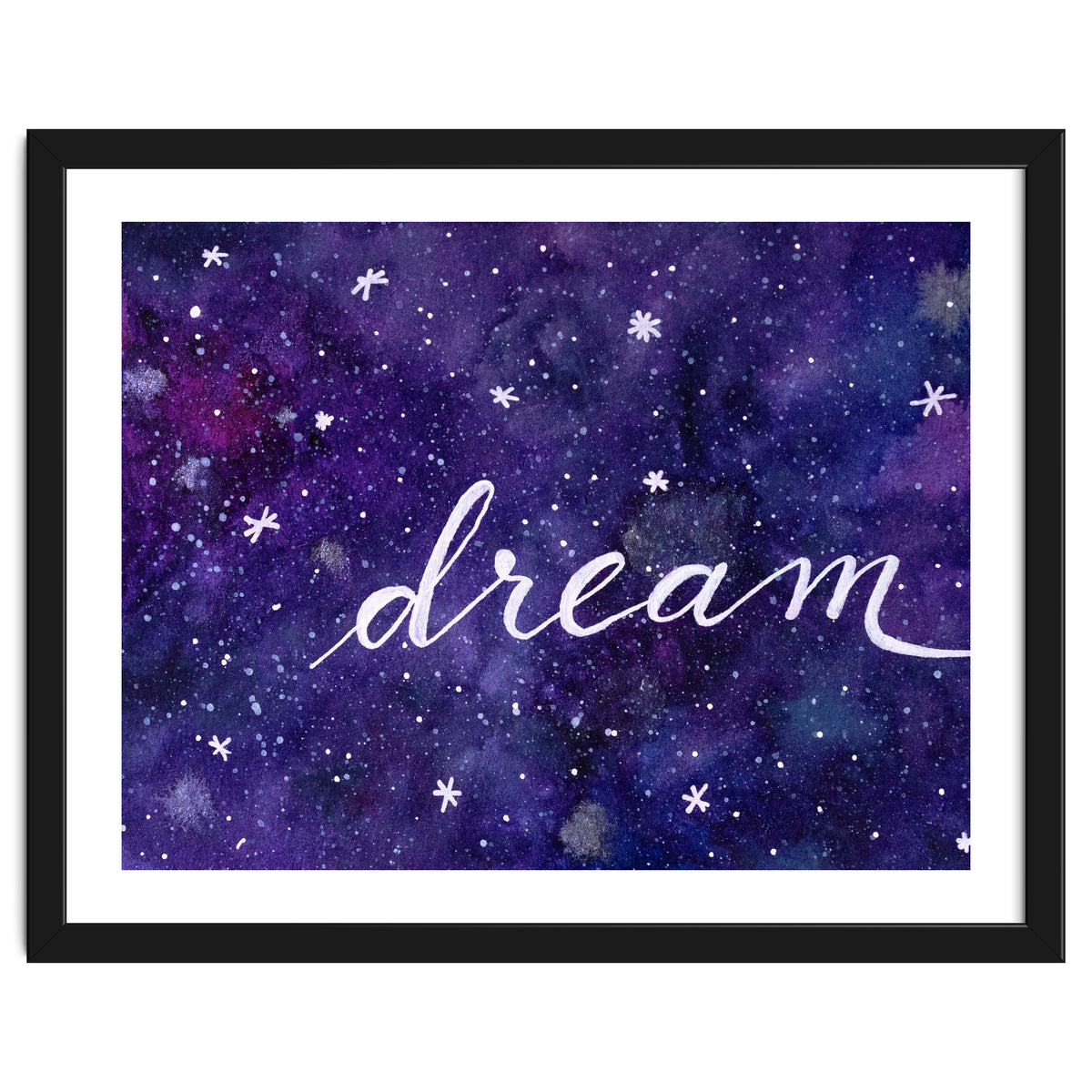 Watercolor inspirational dream galaxy