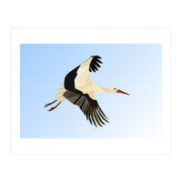 White Stork Bird Low Poly Art (Print Only)