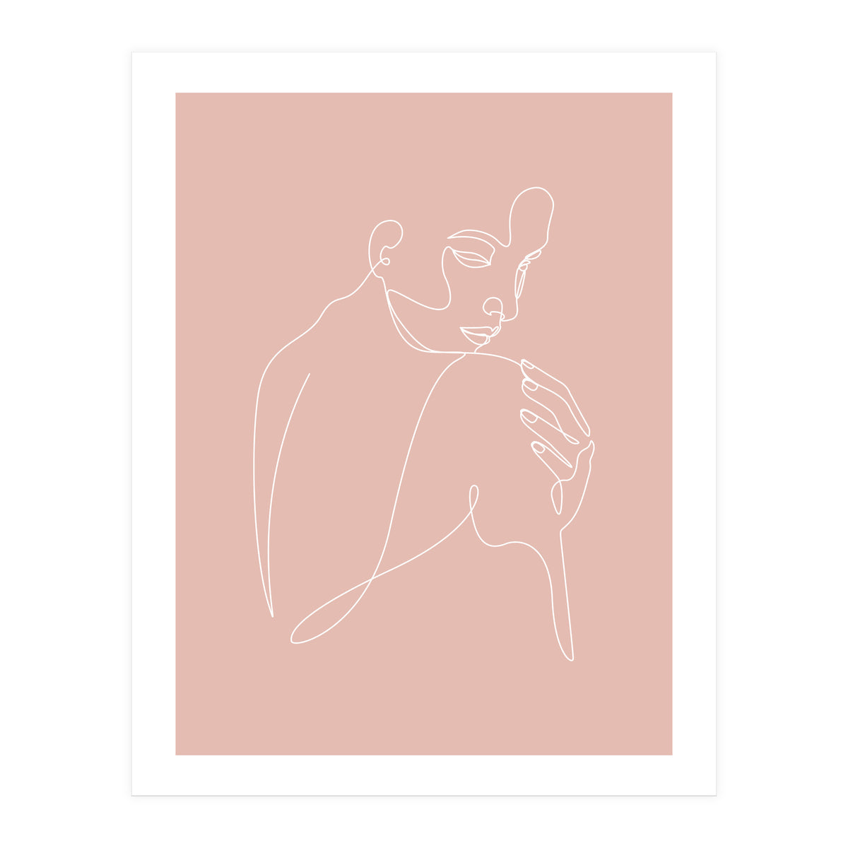 Sleep woman line pink (Print Only)