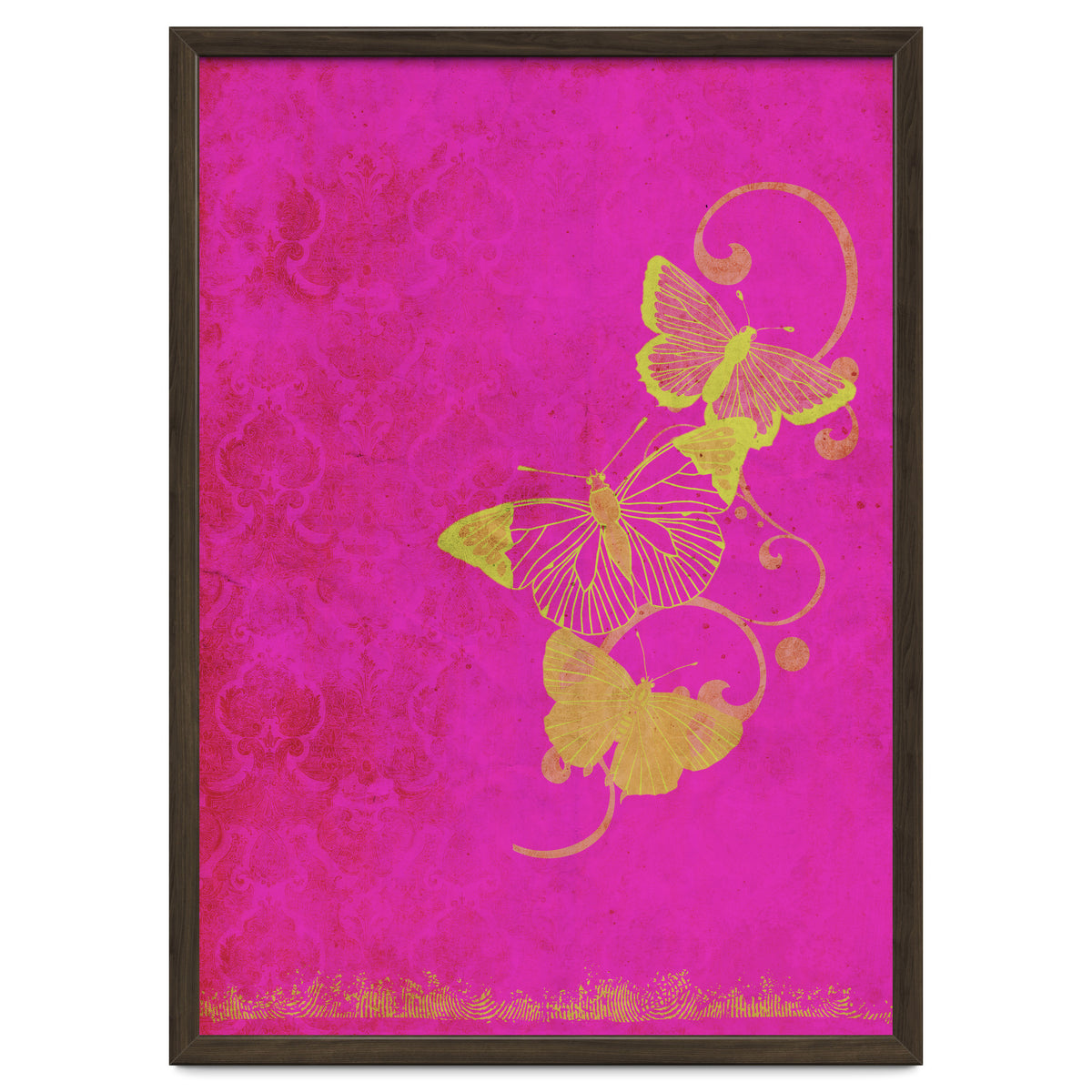 Yellow Butterflies on Pink