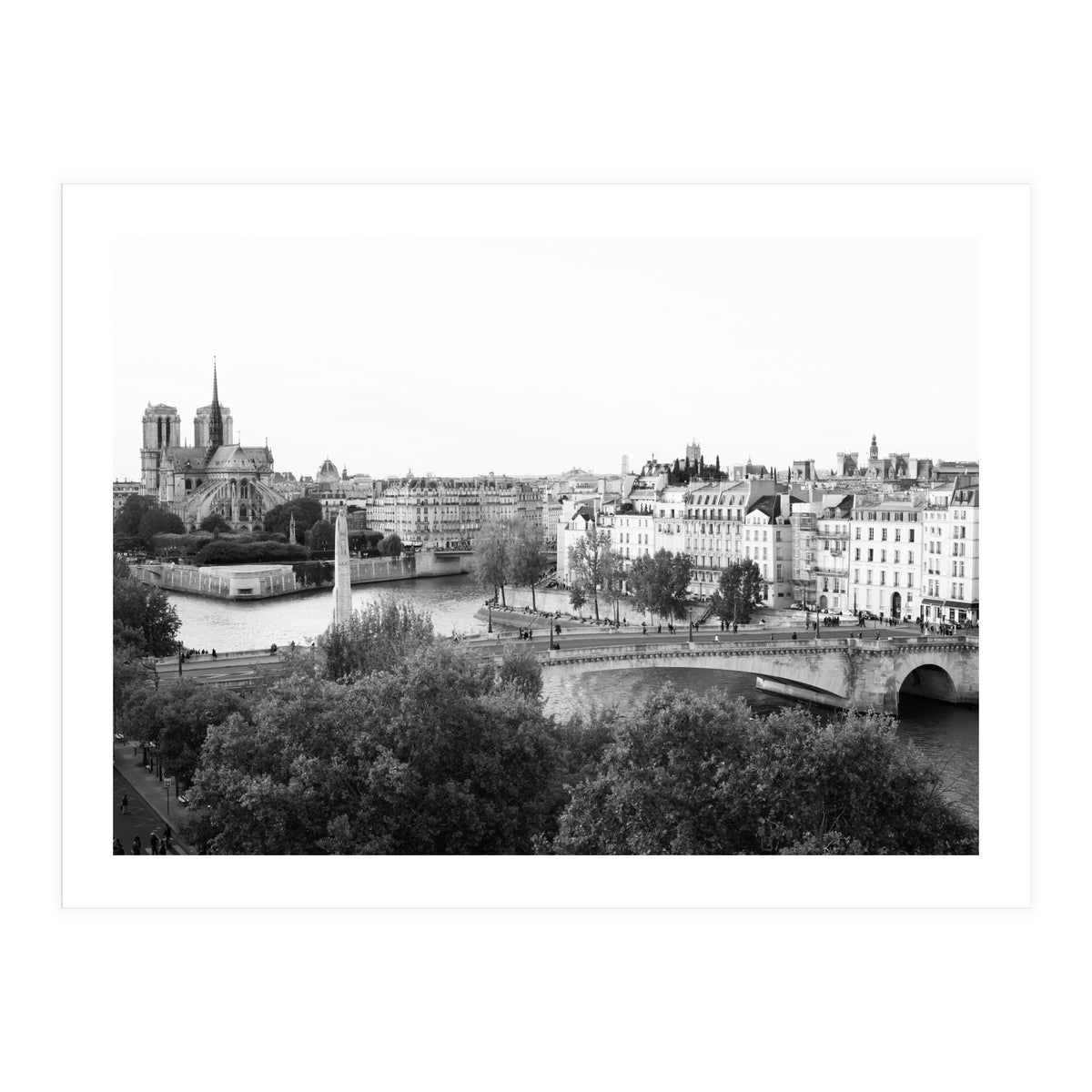 Paris View in Black and White (Print Only)