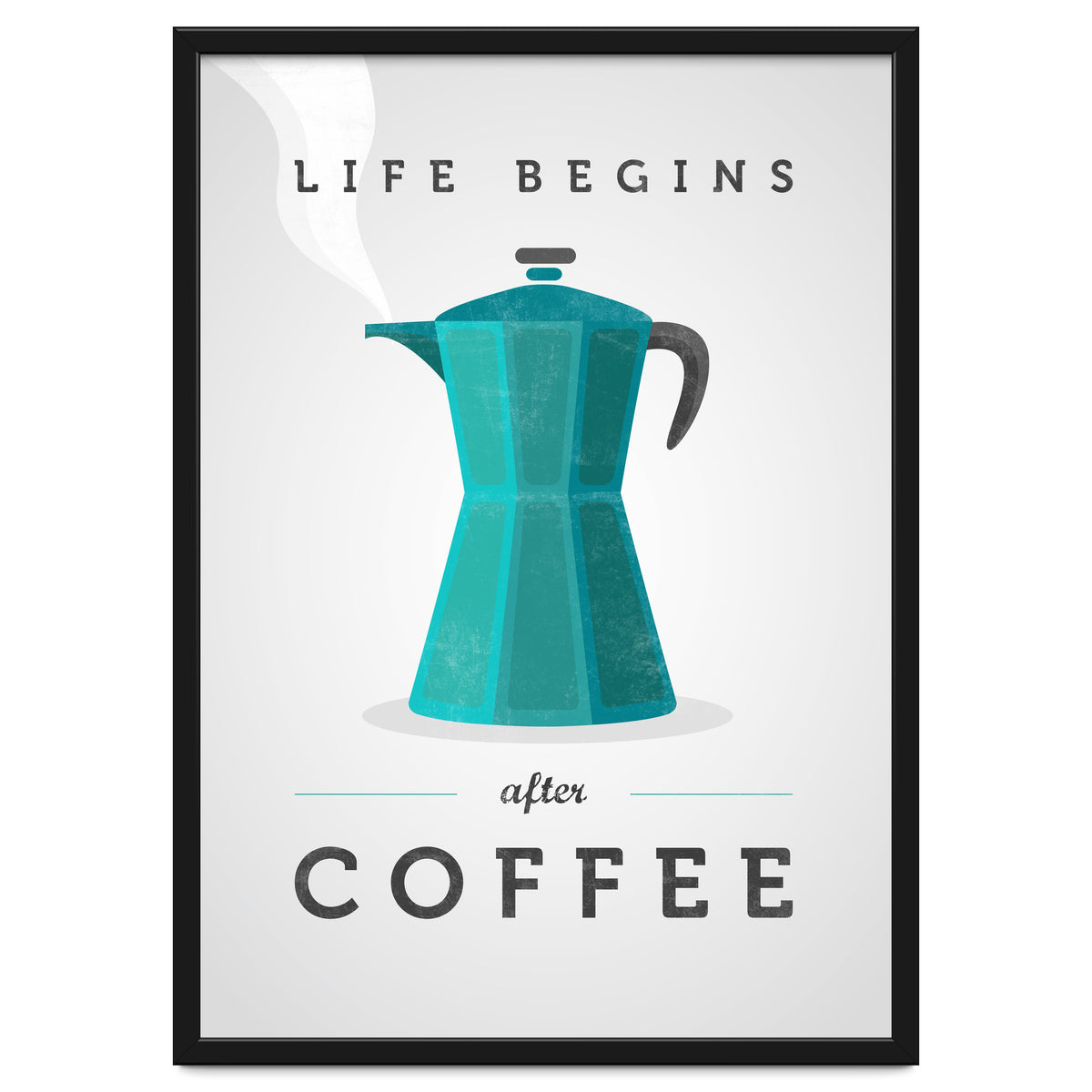 Life Begins After Coffee. Teal