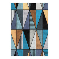 Colorful Concrete Triangles - Blue, Grey, Brown (Print Only)