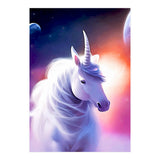 Space Unicorn, Fantasy Surrealism Sci-fi, Animals Horse Planets Digital, Moon Stars (Print Only) thumbnail