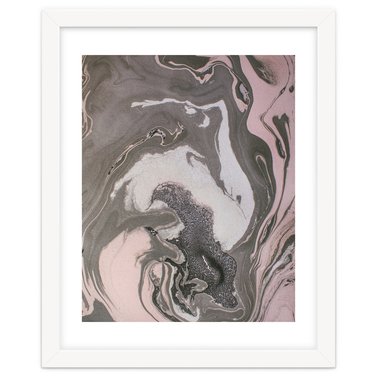 Pink and gray marbled paper