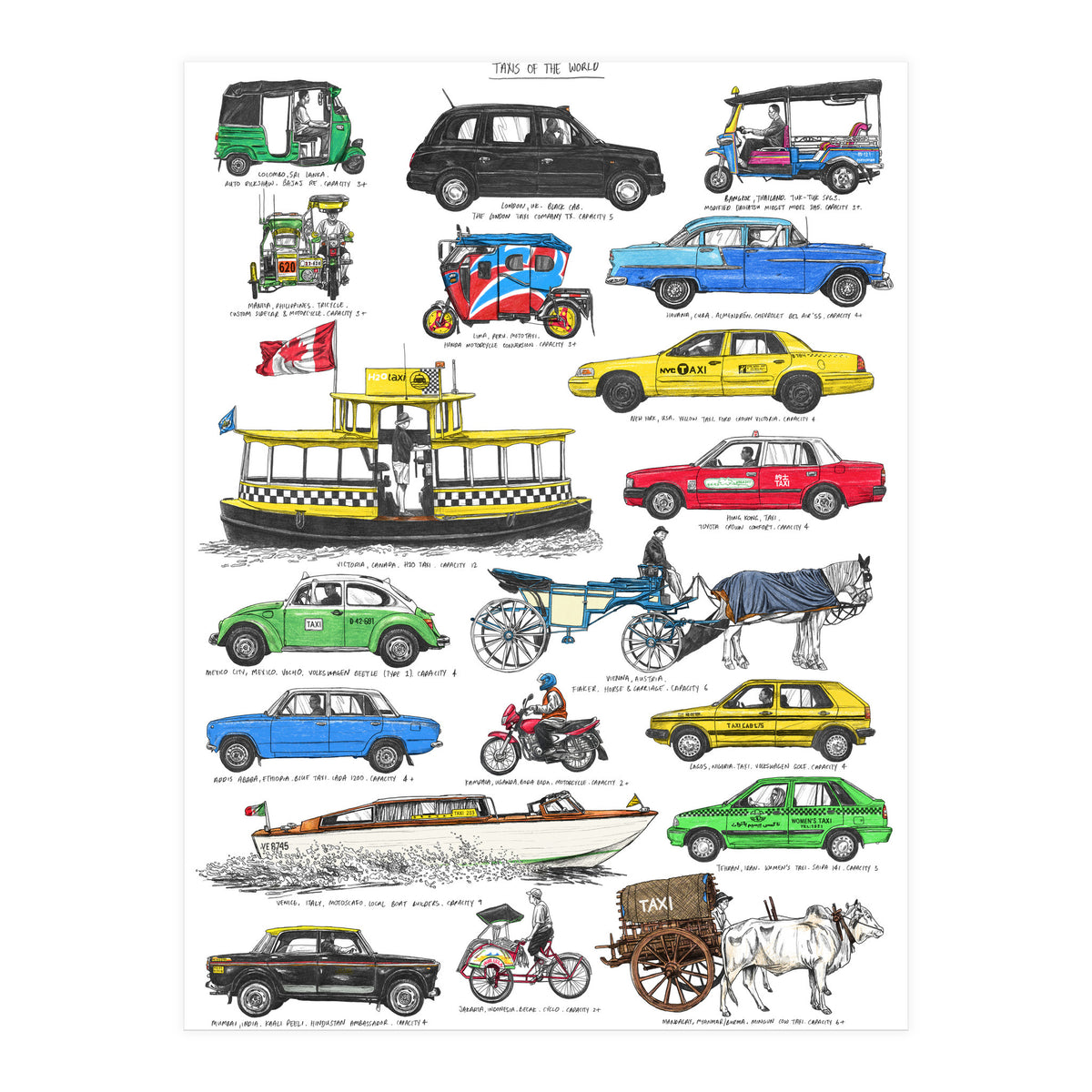 Taxis Of The World (Print Only)