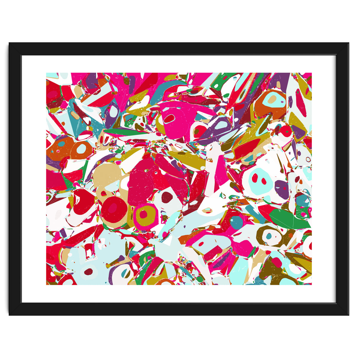 Abstract Emotion, Modern Contemporary Shapes, digital Painting, Eclectic Pop of Color Bohemian Illustration