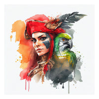 Watercolor Pirate Woman #2 (Print Only)