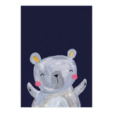 Woodland Bear On Navy (Print Only) thumbnail
