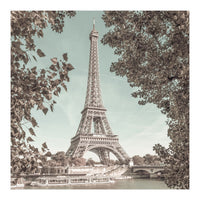 PARIS Eiffel Tower & River Seine | urban vintage style (Print Only)