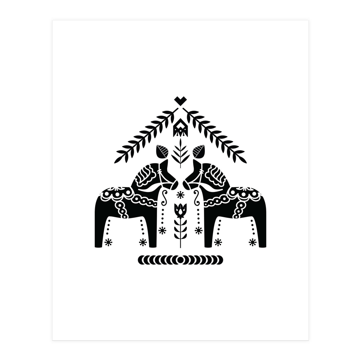 Swedish Dala Horse Folk Pattern (Print Only)