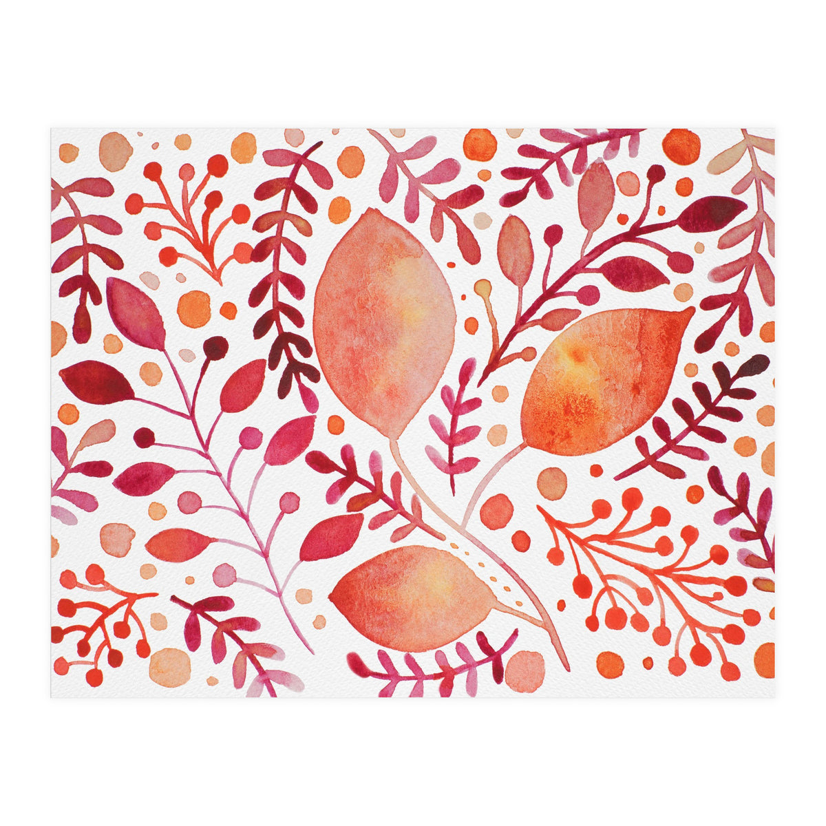 Watercolor branches and leaves - autumn palette (Print Only)