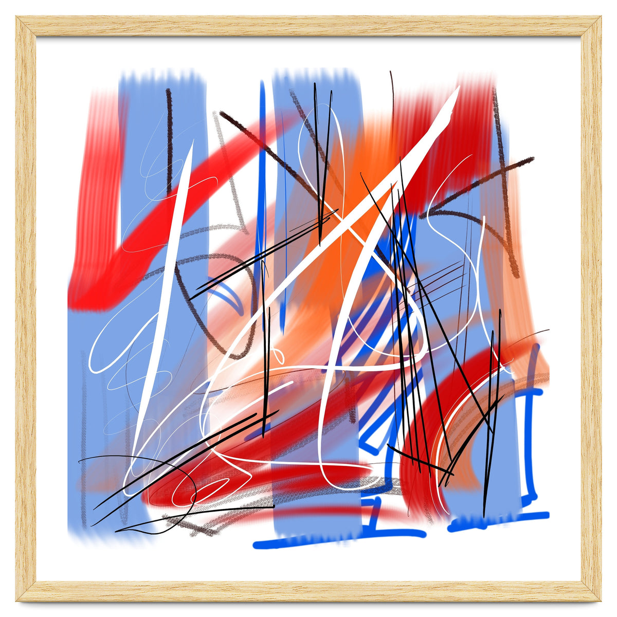 Traces In Blue And Red