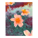 Floating In Love, Watercolor Lotus Pond Botanical Lake, Forest Jungle Floral Painting (Print Only) thumbnail