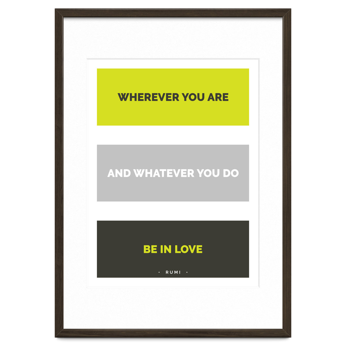 Be In Love - Rumi Quote Typography