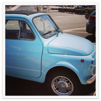 Pale blue Fiat 500