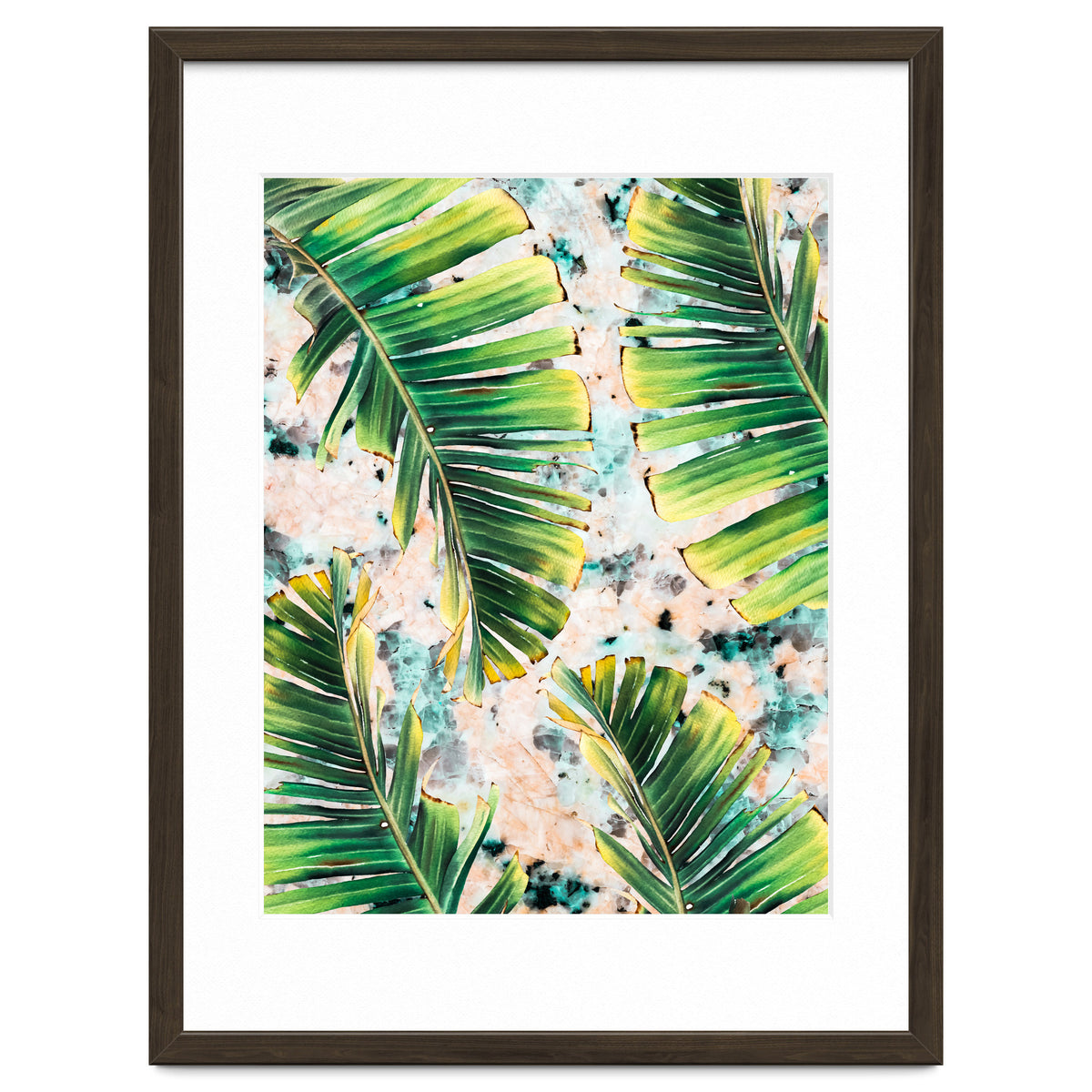 Palm leaf on marble 02