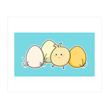 Kawaii Cute Chick And Eggs (Print Only) thumbnail