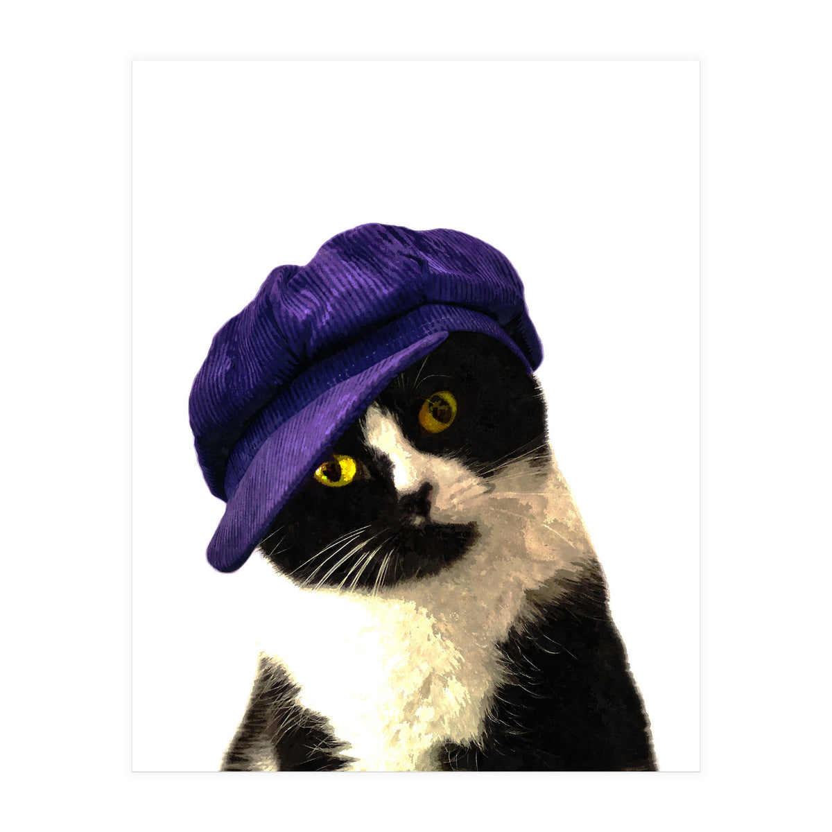 Cat Blue Hat (Print Only)