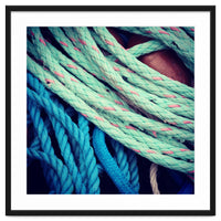 fishing ropes: blue and green