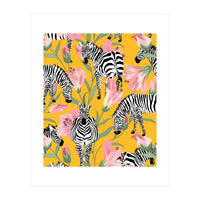 Striped For Life | Zebra Mango Forest | Modern Bohemian Wildlife Jungle | Botanical Nature (Print Only)