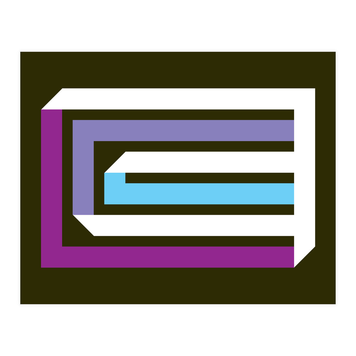 Geometric Shapes No. 35 -  brown, blue & lilac (Print Only)