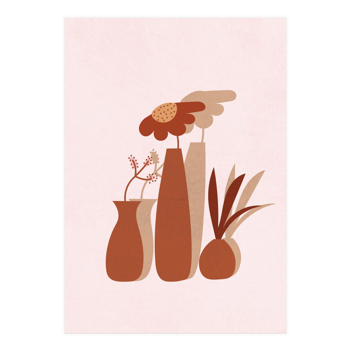 Mid Century Potted Plants (Print Only)