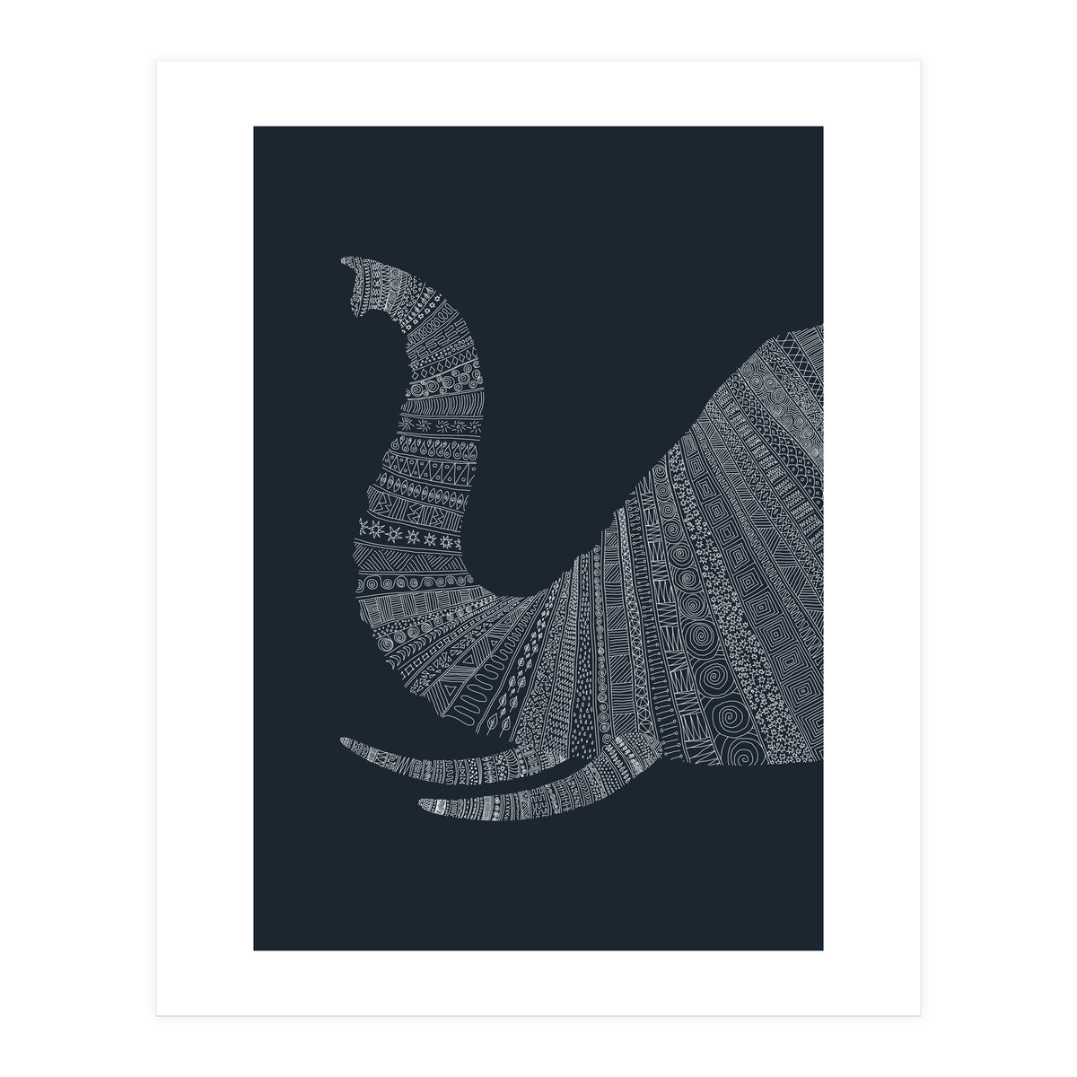 Elephant Blue Poster (Print Only)