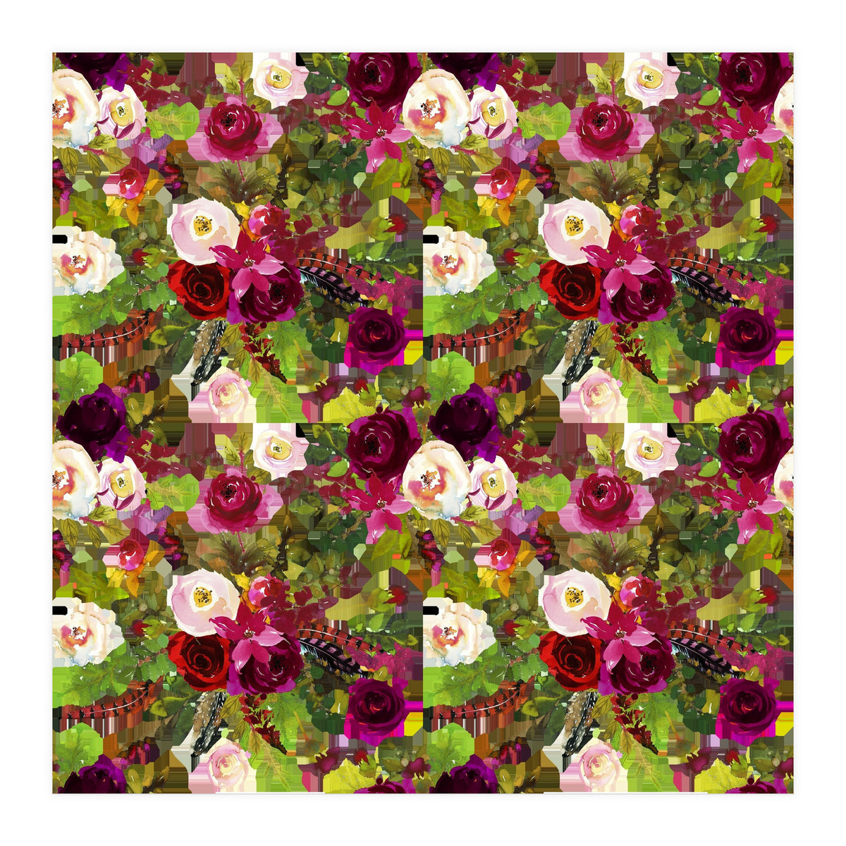 Water Colour Rose Pattern (Print Only)