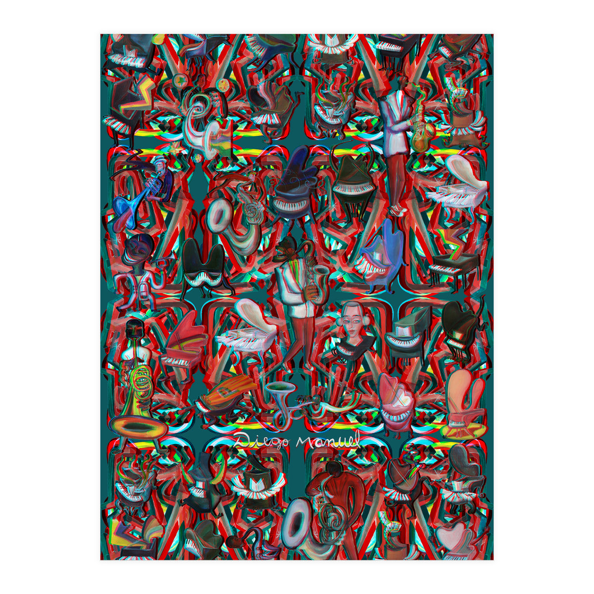 Formas 14 34 3d And Pianos 5 (Print Only)