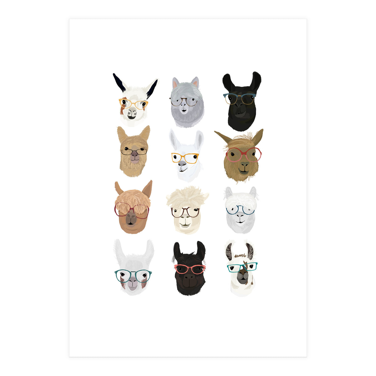LLamas in Glasses (Print Only)