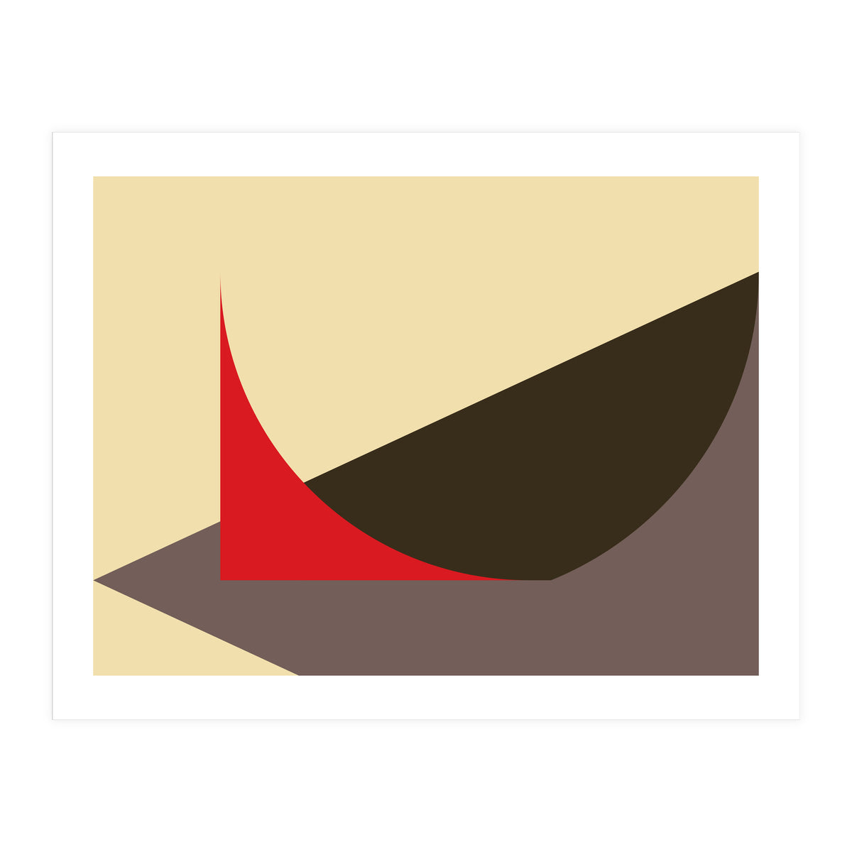 Geometric Shapes No. 6 - brown, beige & red (Print Only)