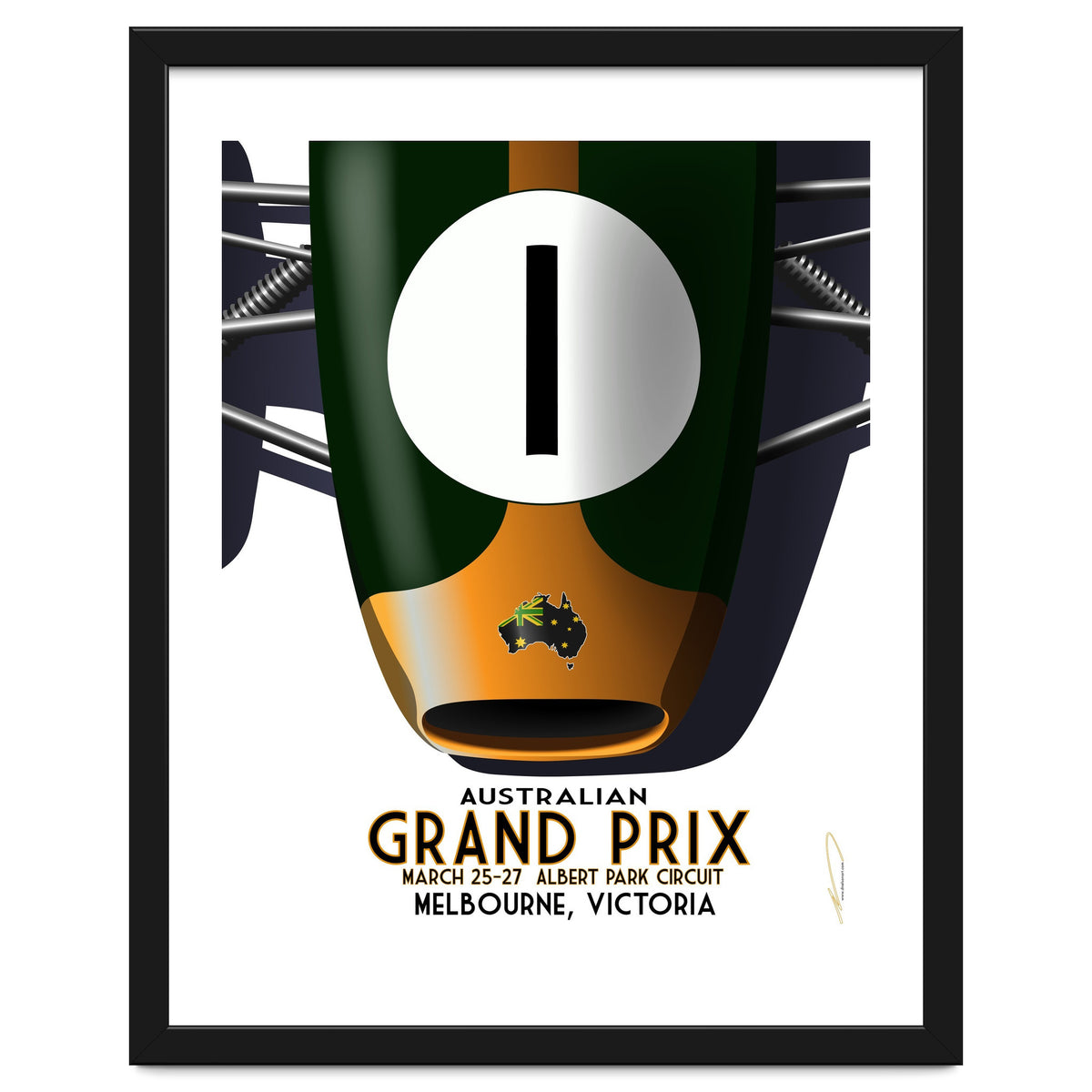 Australian Grand Prix Art Deco poster