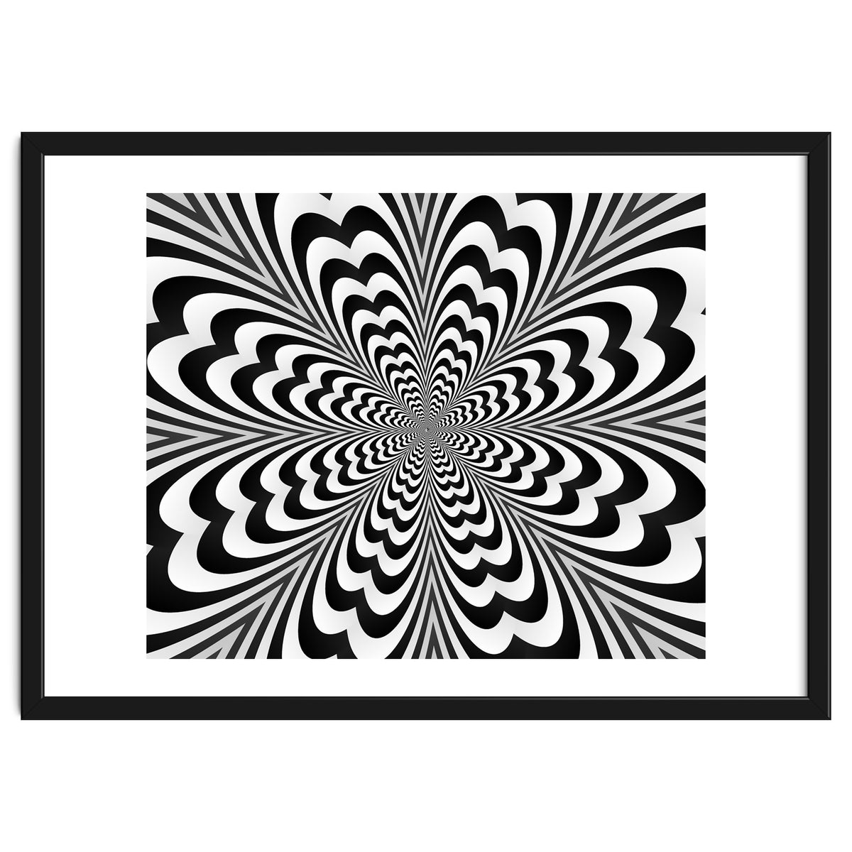 Abstract Spiral Black And White Optical Illusion
