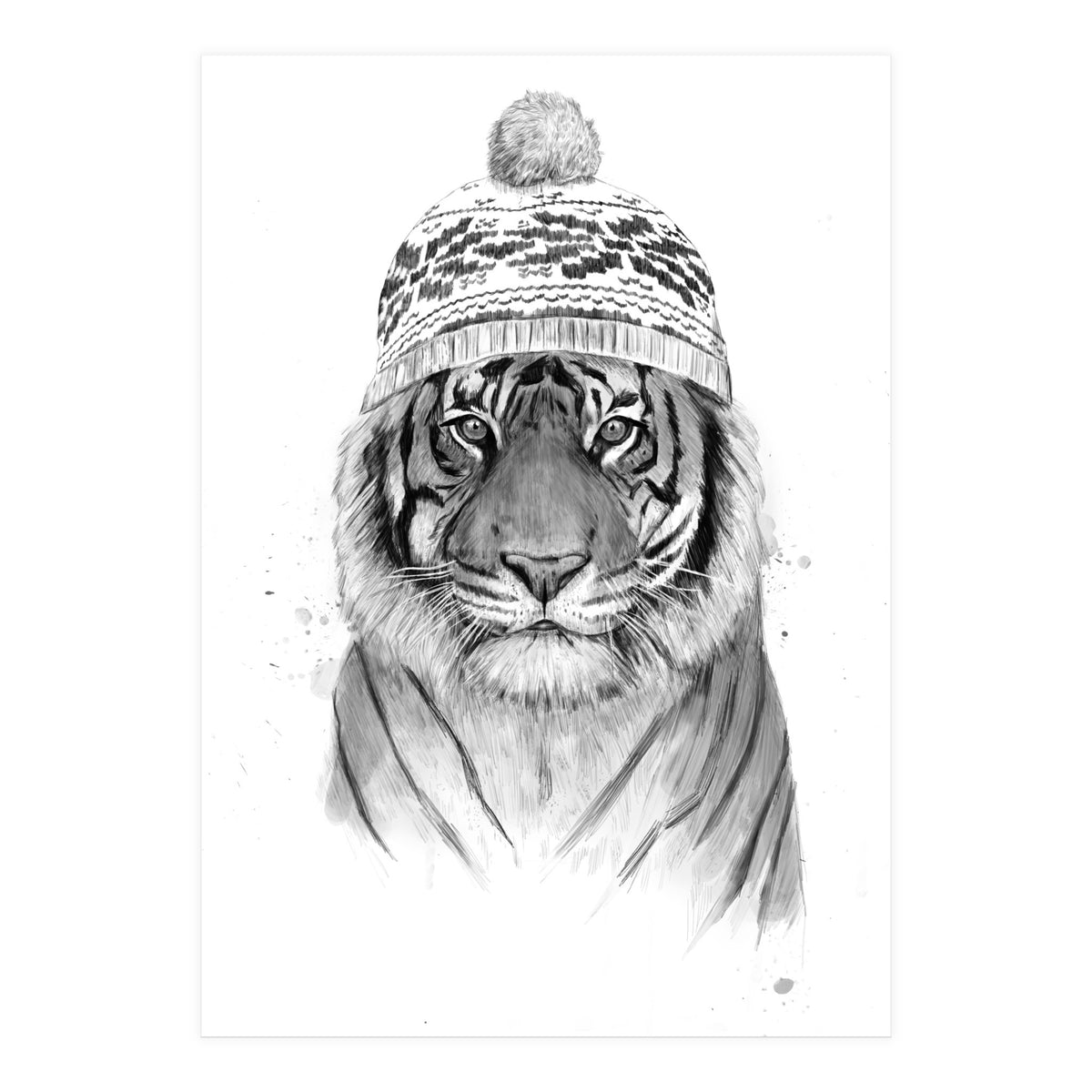 Siberian tiger (bw) (Print Only)